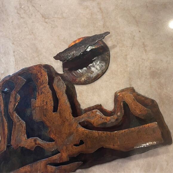 Laser cut steel Metal 3D art mountains with cloud - Picture 7 of 7
